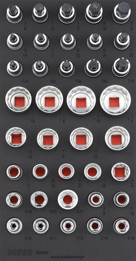 Sonic bitsocket set 1/2" (sae) sfs 1/3 38-st N2VNX213 senast