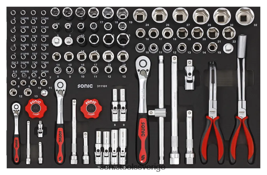 Sonic bitsocket set 1/4" 3/8" & 1/2" sfs 111-st N2VNX223 praktisk