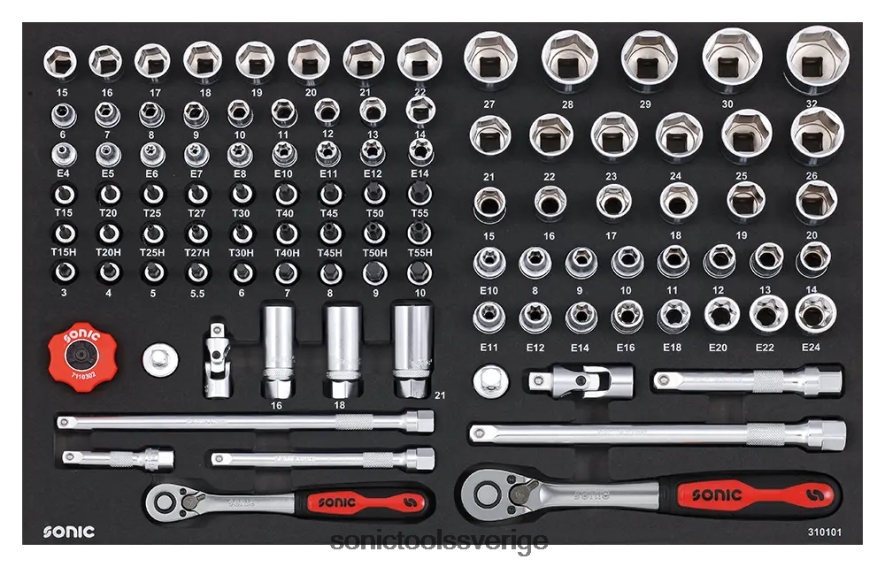 Sonic kombinationsset 3/8" & 1/2" sfs 101-st N2VNX849 praktisk