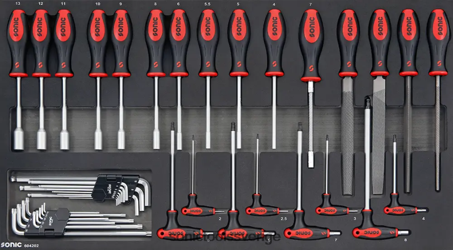 Sonic sexkantsmutter och nyckelgreppset sfs 42-st N2VNX250 klassisk