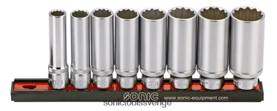 Sonic djuphylsa set 3/8" (sae) på skena 8-st N2VNX328 pålitlig