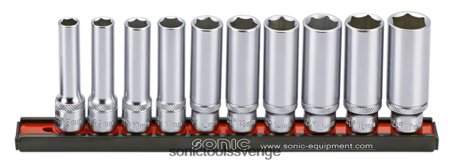 Sonic flank djuphylsa 3/8" 6 pt. på skena 10-st N2VNX331 praktisk