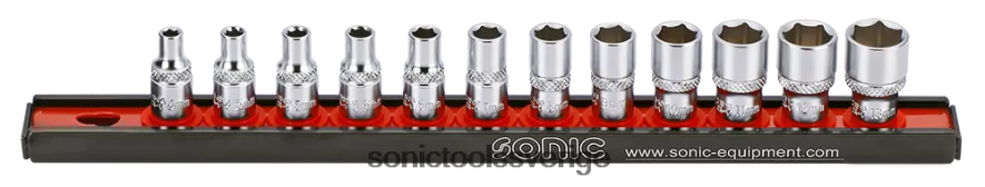 Sonic flankhylsa set 1/4" 6 pt. på skena 12pt.cs N2VNX934 pålitlig