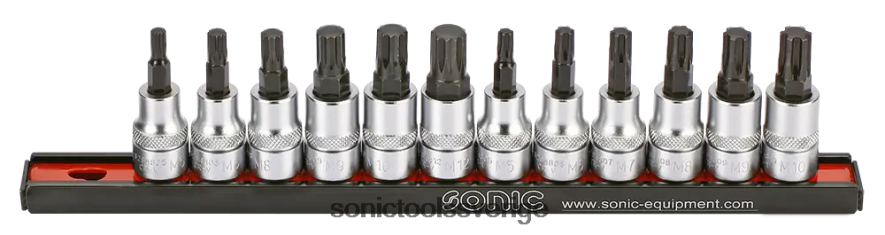 Sonic bitssockelset 3/8" ribb & trippel fyrkant på skena 12p. 12- N2VNX2154 pålitlig